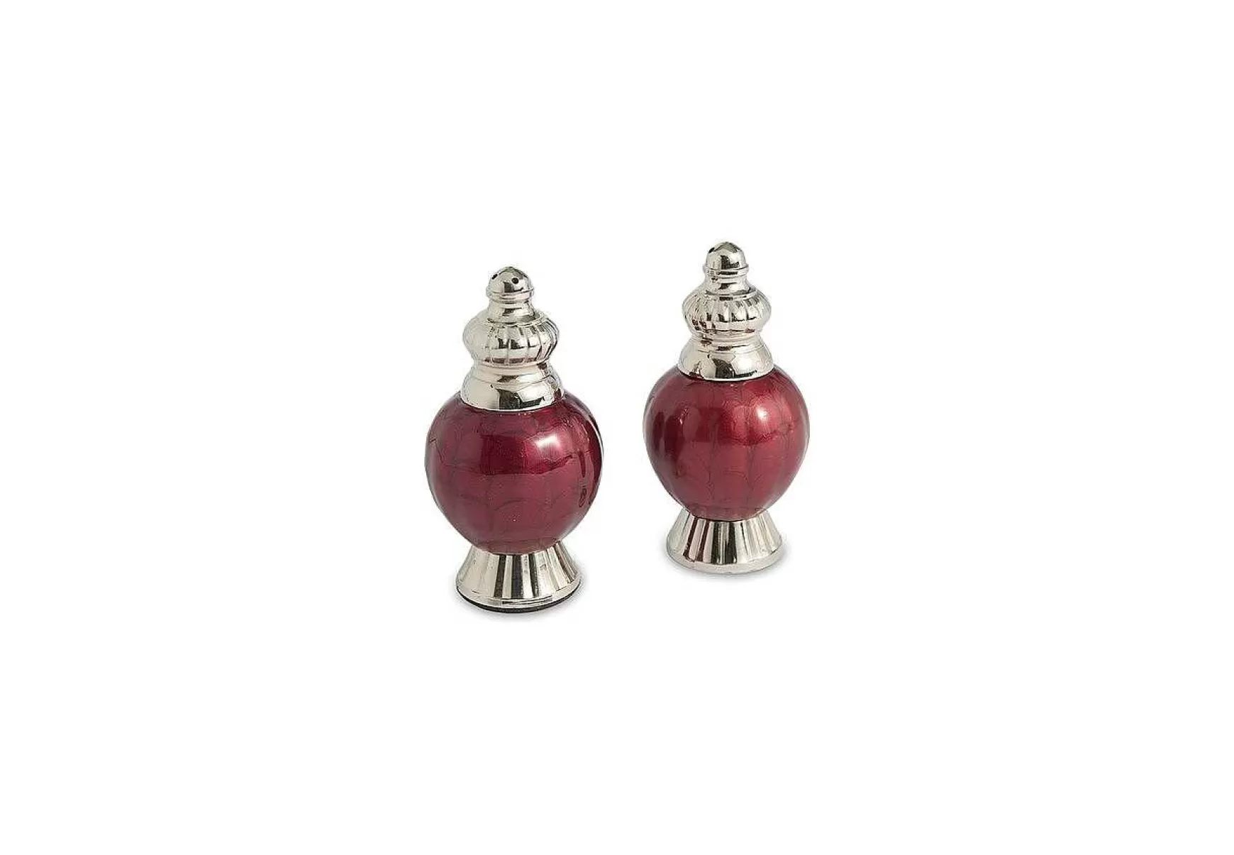 Julia Knight Peony 4" Salt & Pepper Set Pomegranate Cheap