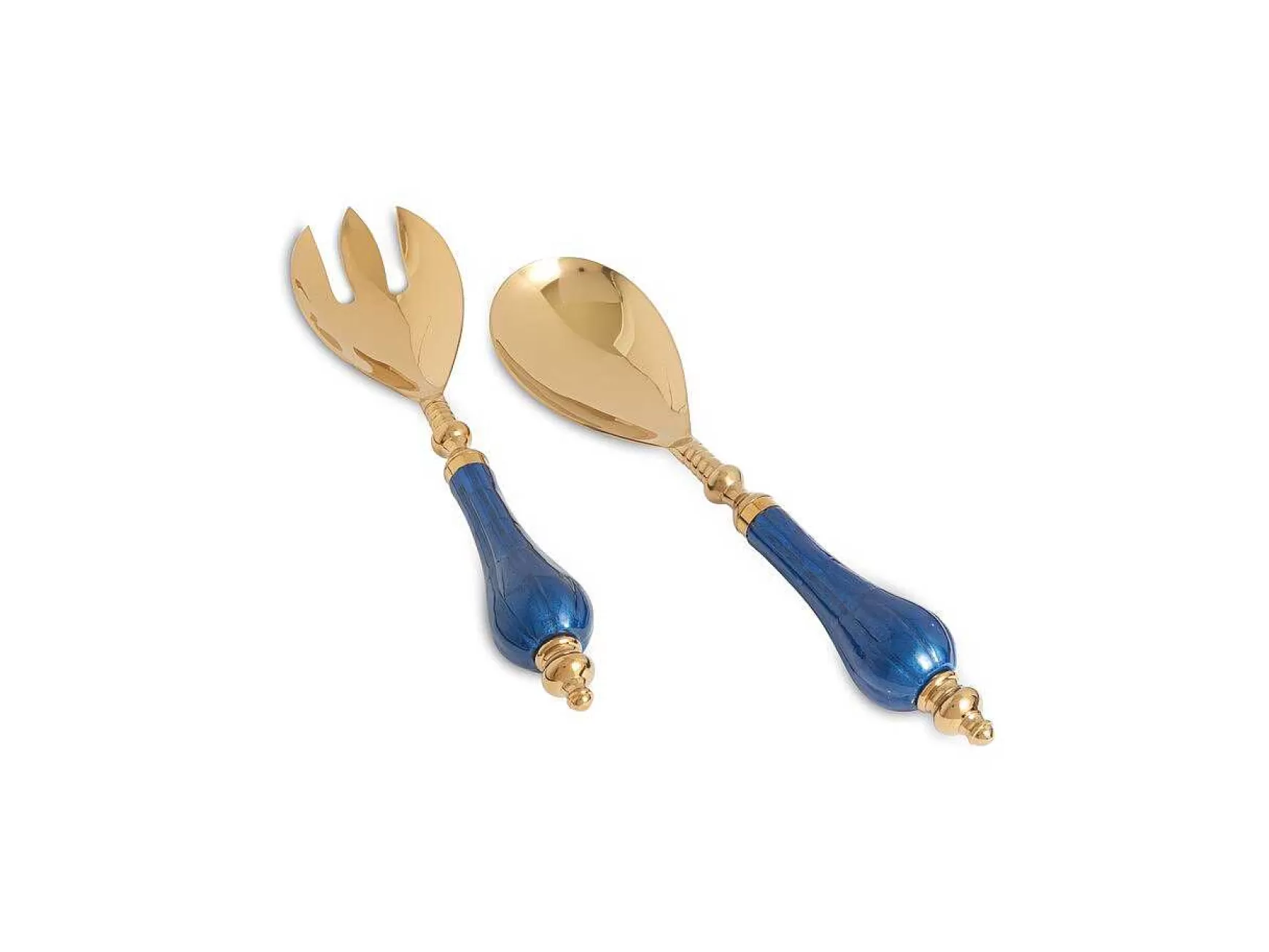 Julia Knight Peony Salad Serving Set Gold Sapphire Flash Sale