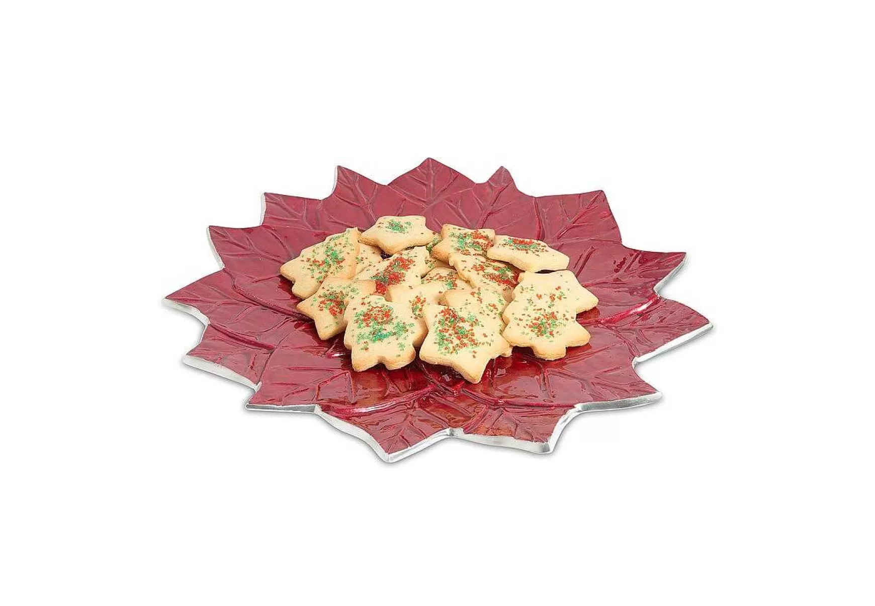 Julia Knight Poinsettia 15" Platter Pomegranate Flash Sale