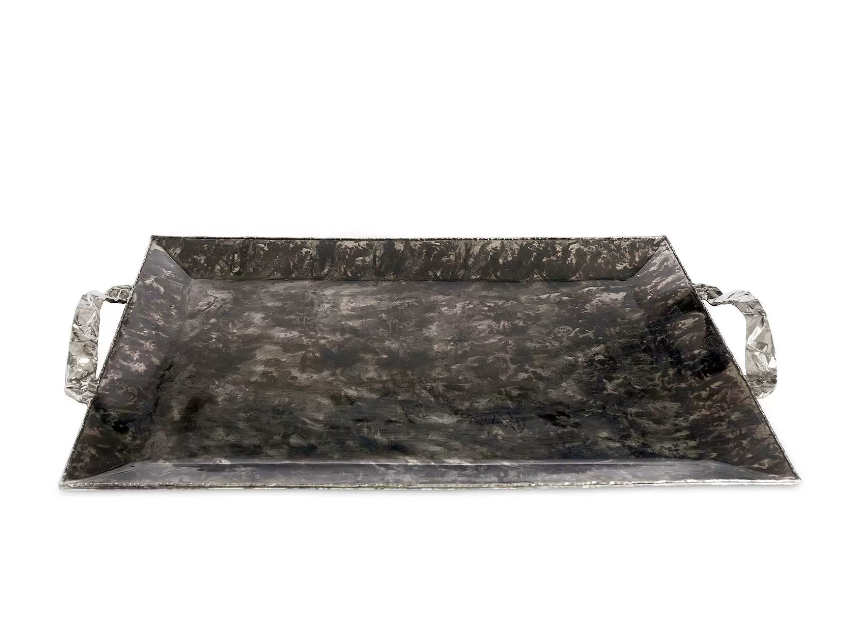 Julia Knight Sierra 20" Rectangular Tray W/Handles Graphite Best Sale