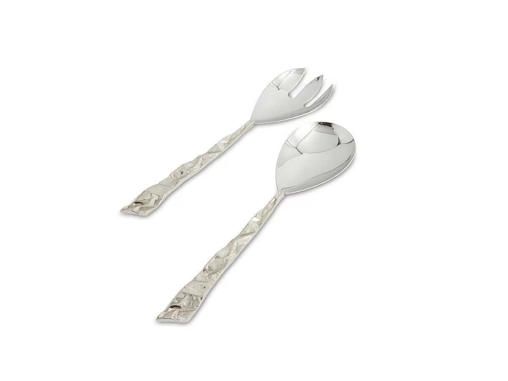 Julia Knight Sierra Salad Serving Set Silver New