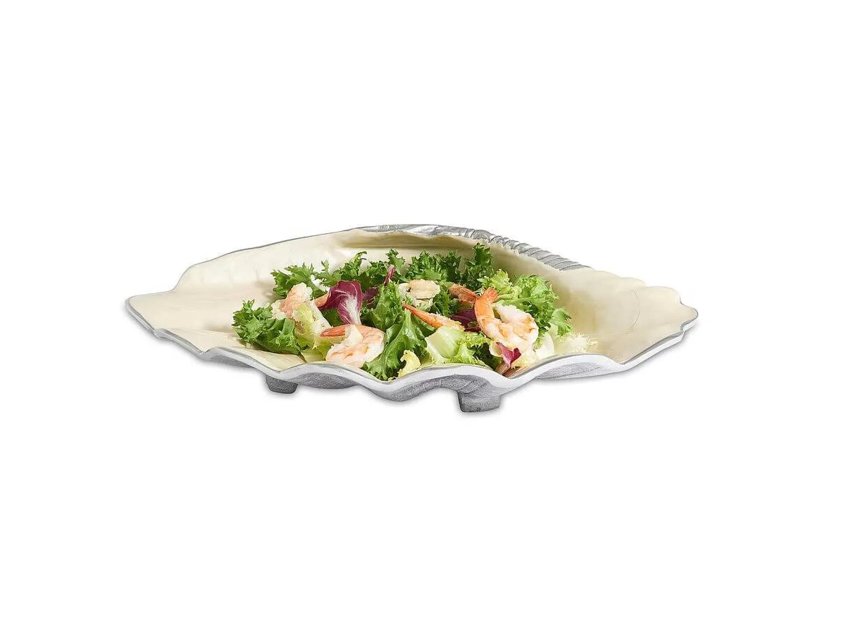 Julia Knight Tahitian Clam Shell 17.5" Bowl Snow New