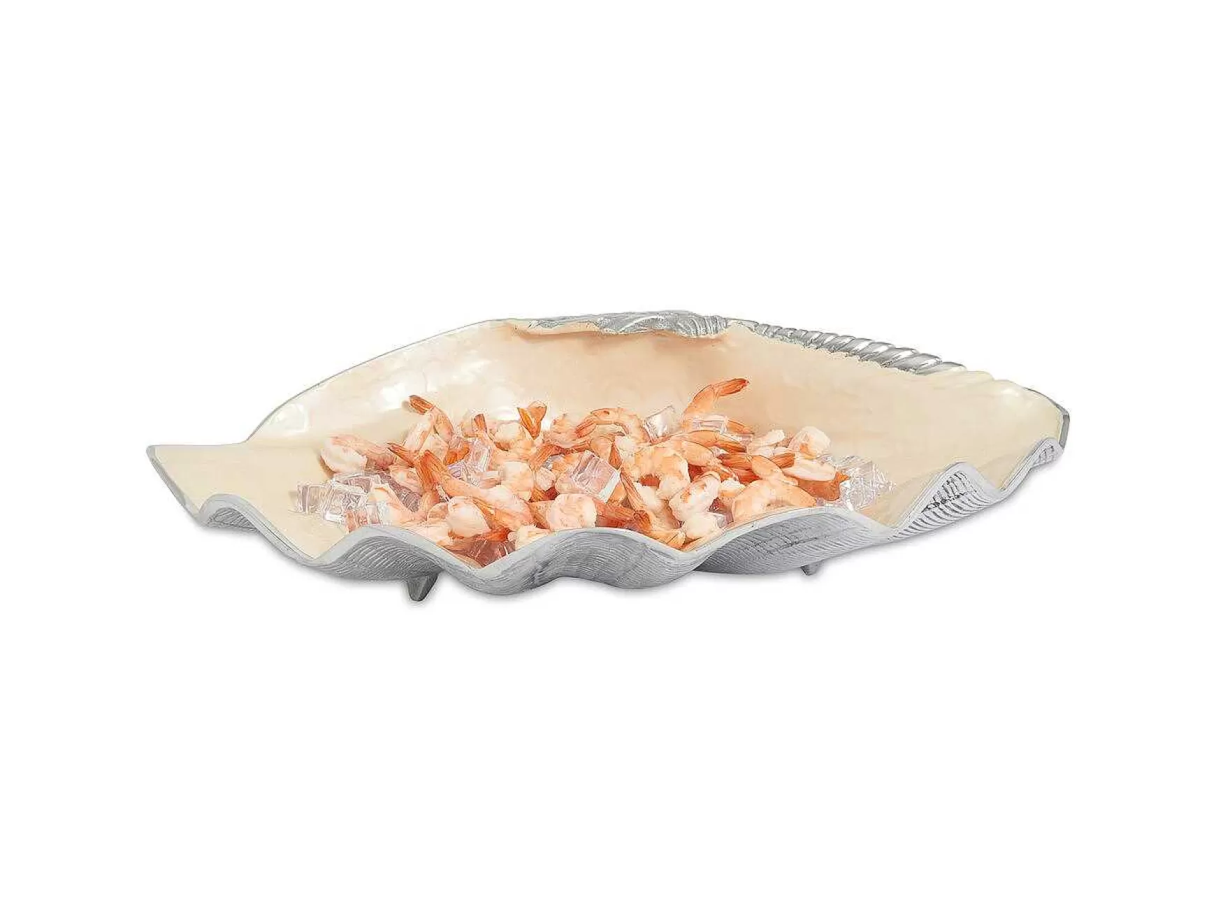 Julia Knight Tahitian Clam Shell 25" Bowl Snow Discount